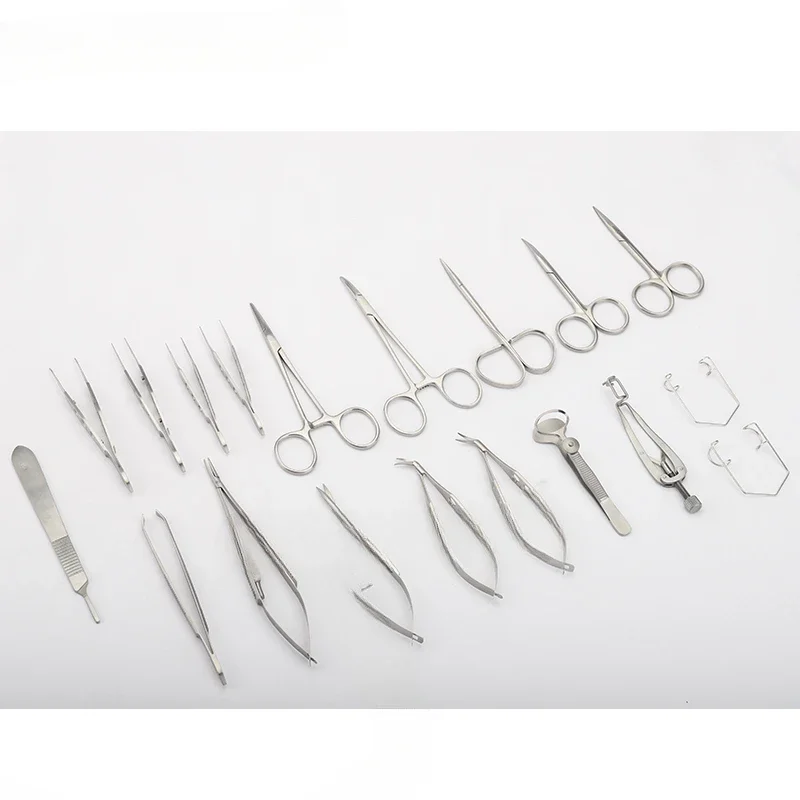 Small Animal Ophthalmic Surgical Instruments Set Ophthalmic Tissue Forceps Ophthalmic Scissors Eyelid Pliers Meibomian