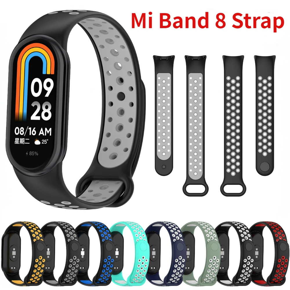 

Two-tone Silicone Strap for Xiaomi Mi Band 9/8 Smart Watch Replaceable Wristband Correa for Mi Band 8 Sport Bracelet Accessories