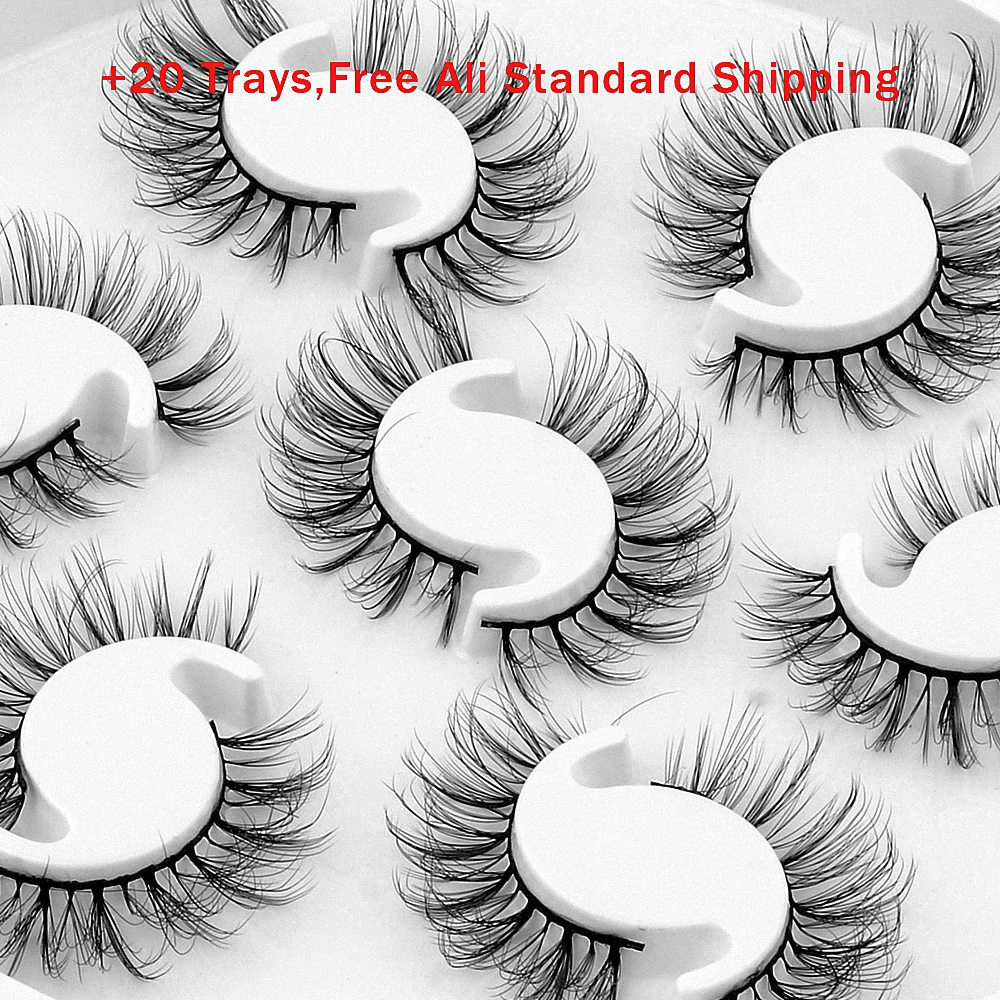 7/10 Pairs Faux Mink Strip Lashes 3D Mink Eyelashes Reusable Fluffy Make Up False Lashes extenstion