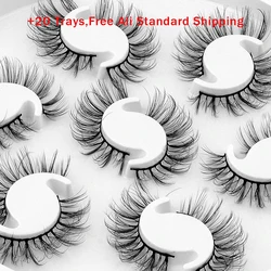 7/10 Pairs Faux Mink Strip Lashes 3D Mink Eyelashes Reusable Fluffy Makeup False Lashes Extension With Free Package Boxe