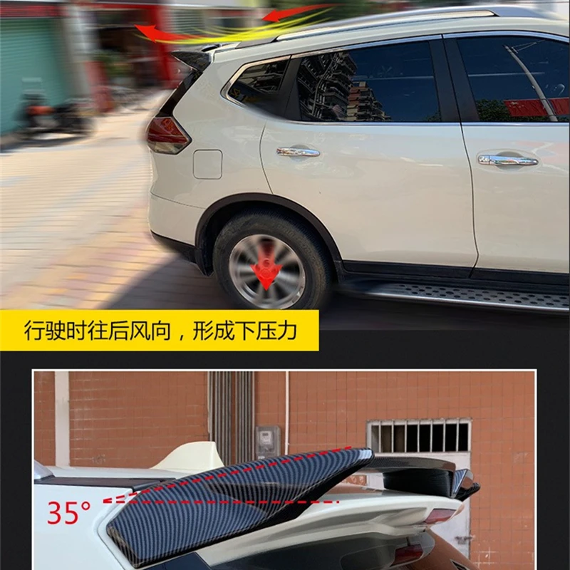 For Nissan X-Trail Rogue T32 Roof Spoiler 2014 - 2021 FRP / Carbon Fiber Material Car Rear Trunk Wing Accessories Body Kit