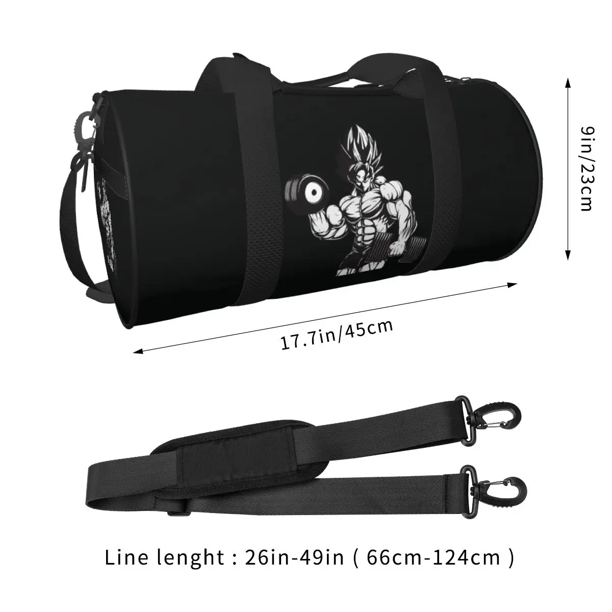 Bolsa de gimnasio motivacional de Anime, bolsas deportivas portátiles, accesorios de gimnasio, bolso impreso de entrenamiento de viaje, bolsa de Fitness Vintage para hombres