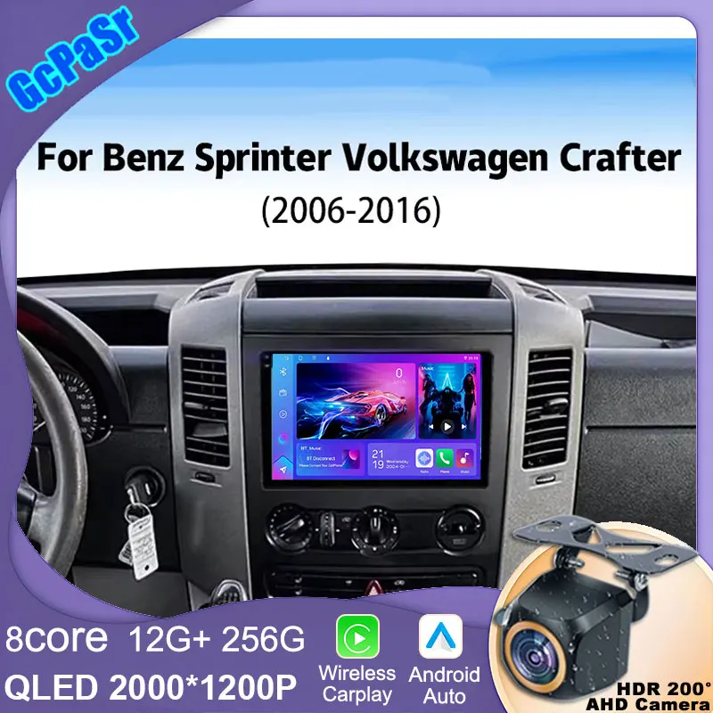 

Android для Benz Sprinter Volkswagen Crafter 2006-2016 Автомобильный радиоприемник Мультимедийная навигация Авто радио GPS WIFI Головка Стерео Carplay