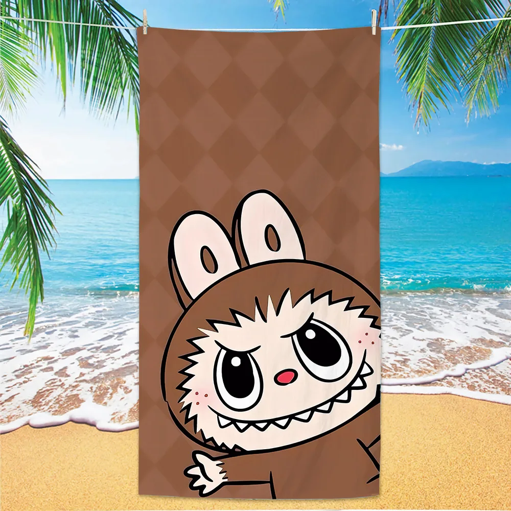 

L-LABUBU Beach Towel Portable Fast Dry Anti-Sand Outdoor Travel Swim Pool Thin Bath Towels Birthday Gift La-Bu-Bu Children's Day