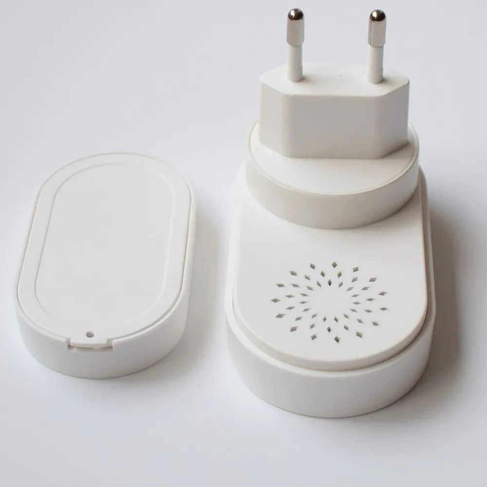 Waterproof Wireless Doorbell QX-009 LED Light  Home Calling Bell Remote Ring 60 Chimes 4 Volumes EU Plug AC 110-240V