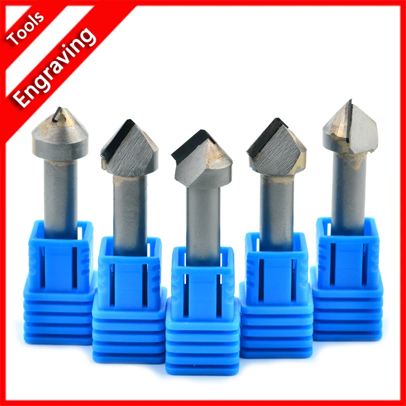 

V Sharp Marble PCD Engraving Milling Cutter Slotting Endmill Granite CNC Diamond MDF Woodworking Router Bits