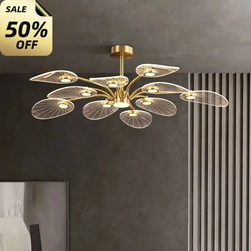 

Luxury Modern LED Chandelier for Living Room Bedroom Kitchen Dining Hotel Apartment Golden Art Peacock Ceiling Light Tree Leaves