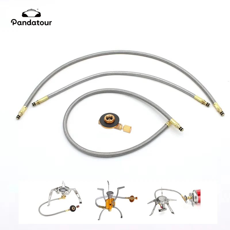 Manguera de repuesto para estufa de camping Pandatour, manguera reguladora de tanque de gas, adaptador de cartucho a estufa de camping con rosca, manguera de extensión