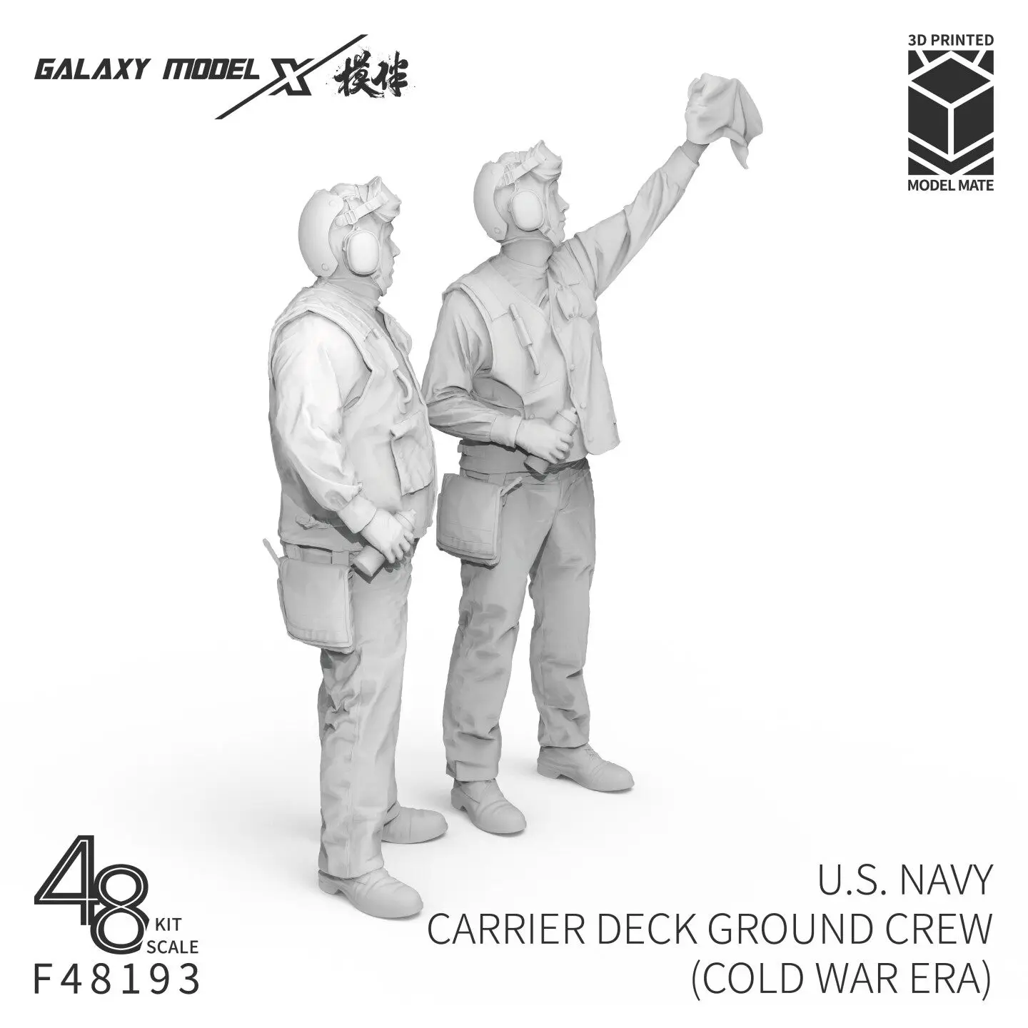 ギャラクシー-1-48-アメリカ海軍空母甲板要員-冷戦時代-3dプリント-レジンフィギュア-未塗装-ミリタリージオラマ-ホビーカートリッジ用