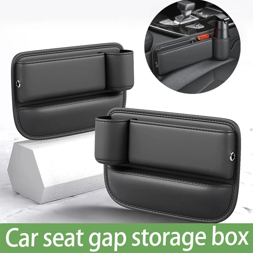 Auto Sitz Lücke Wasser Tasse Halter Leder Universal Spalt Seite Lagerung Box Fahrer Vorne Auto Sitz Lücke Füllstoff Organizer Im Auto