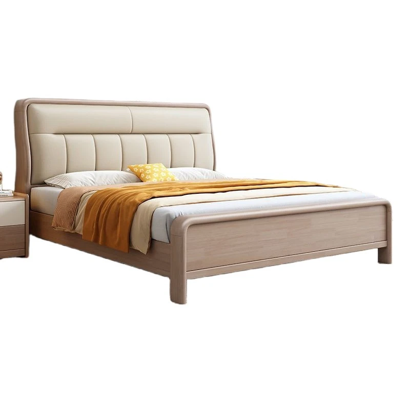 

Nordic ash craft color solid wood bed modern simplicity