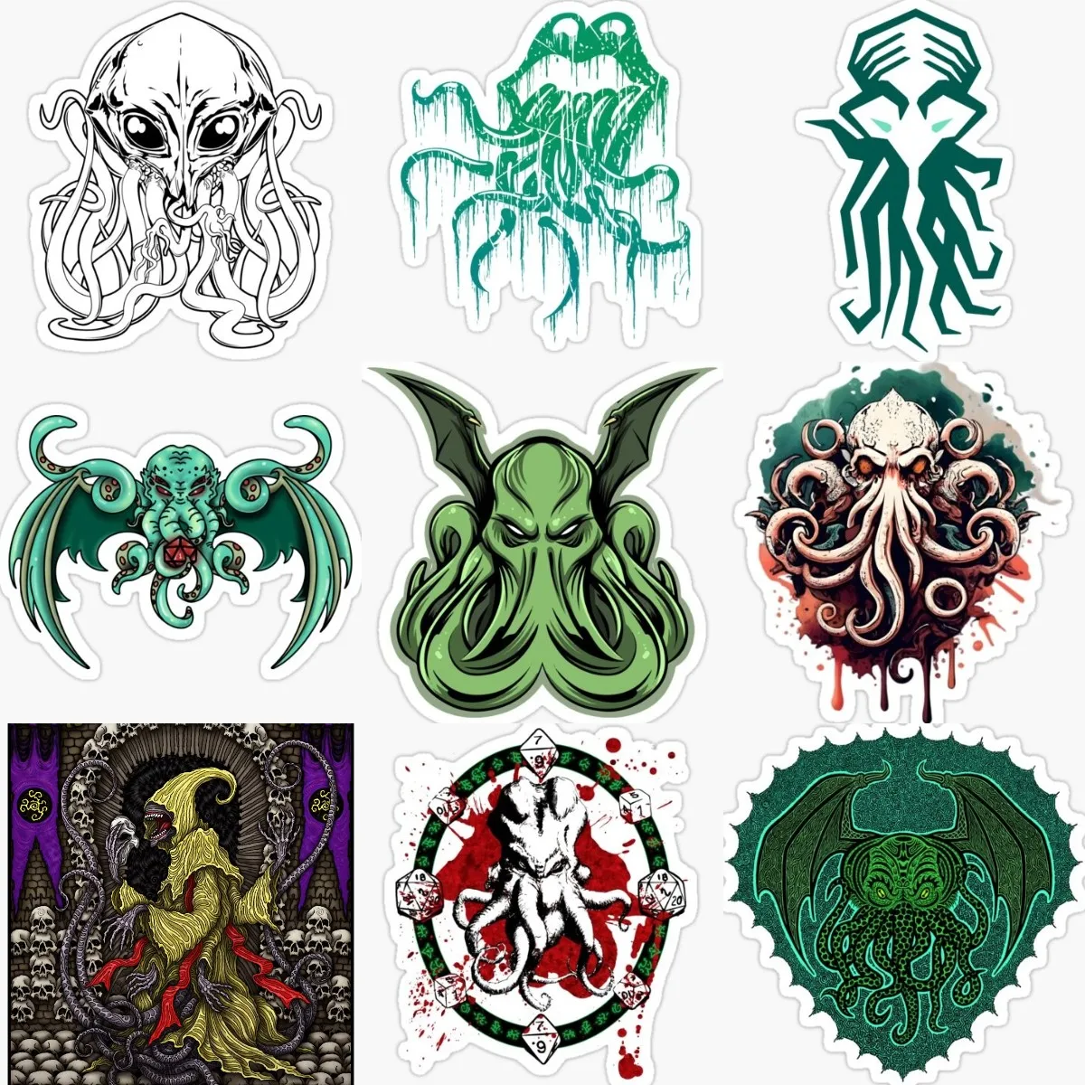 Cthulhu Great Old Ones Octopus Monster Creative PVC Waterproof Sticker for Decorate Wall Car Helmet Bumper Window Bicycle Decal