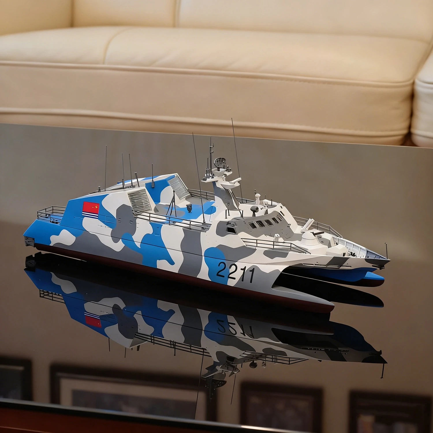 

1/144 Simulation Type 022 Missile Boat Model 30cm Meticulously Crafted Ships Static Model Ship Toy Ornament Warship Model