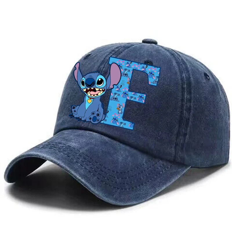 Stitch Anime Letter A-Z Baseball Cap Adult New Anime Breathable Casual Hat Summer Adjustable Sun Bonnet Men Women Headgear Gifts