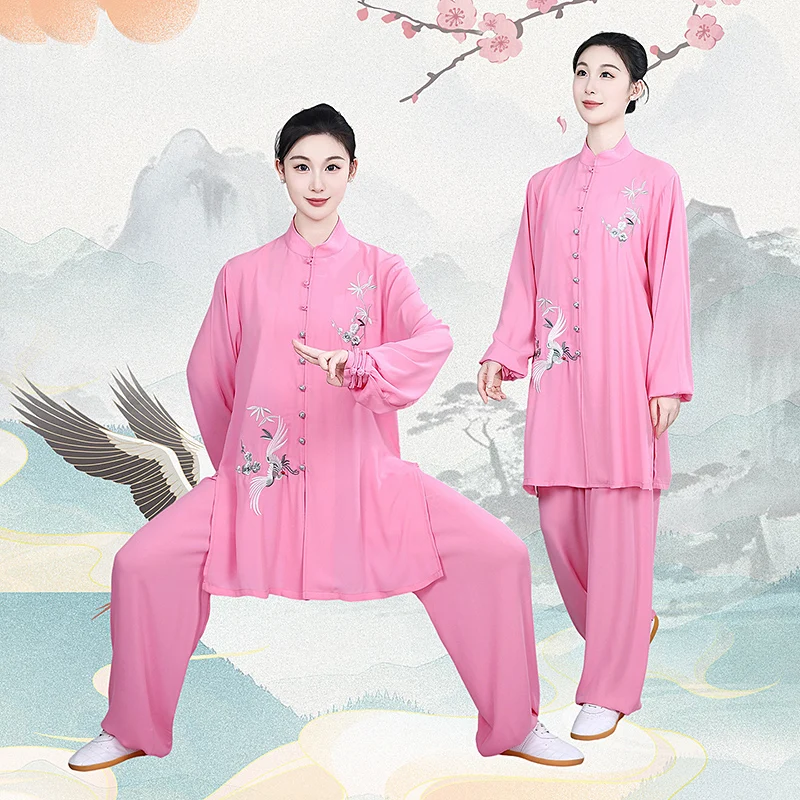 Premium Women's 2026 New Summer Lightweight Breathable Mid-length Linen-Blend Tai Chi Practice 3-Piece Set for Morning Fitness