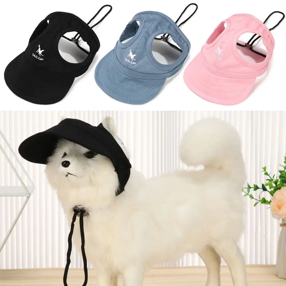 Pet Baseball Hat Outdoor Cat Dog Adjustable Visor Hat Summer Pet Travel Sports Sun Cap With Ear Holes