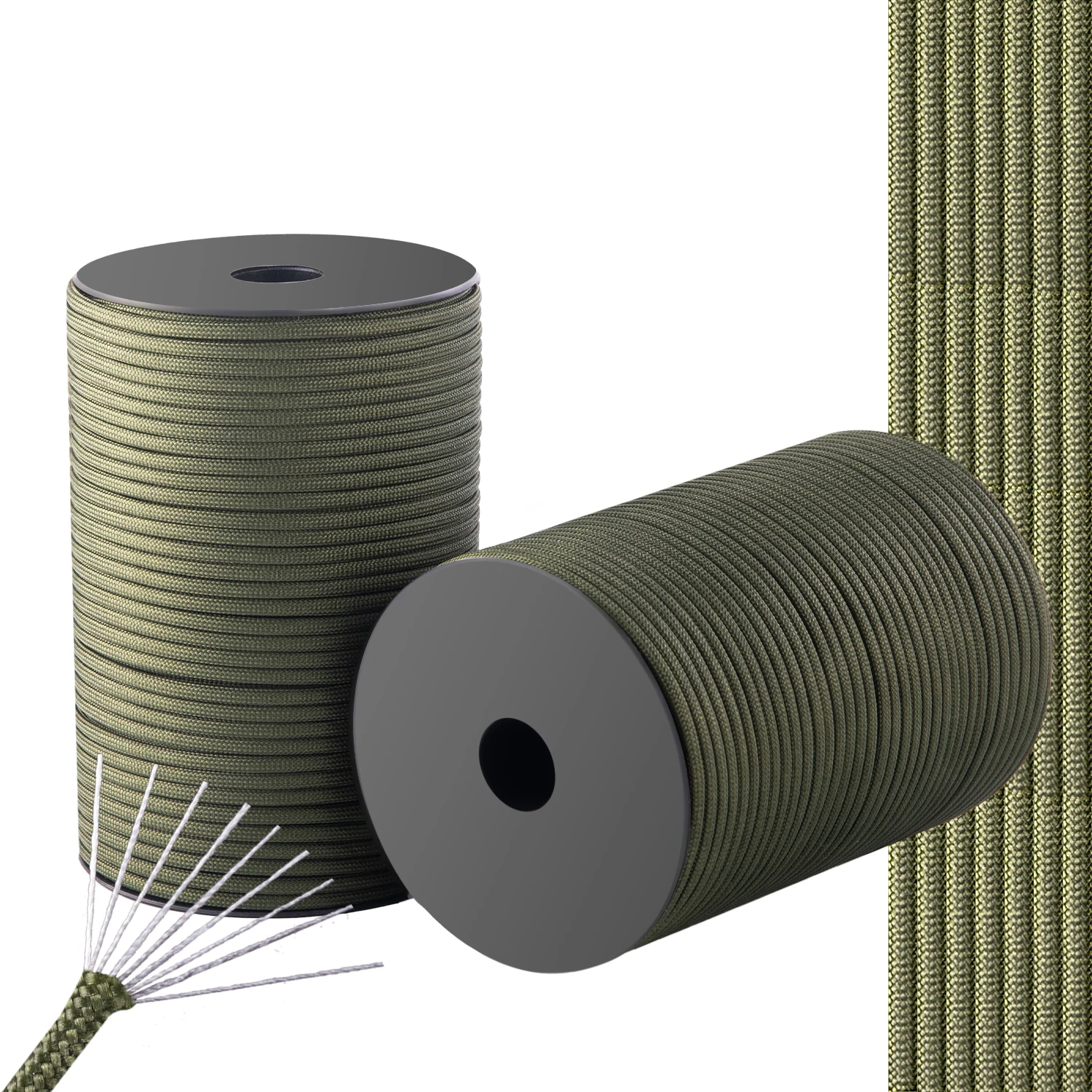 Paquete de rollo de 9 núcleos de 4MM de diámetro, cuerda de 50M adecuada para refuerzo de tienda, pulsera de refuerzo de cuerda de viento, mochila tejida DIY bi