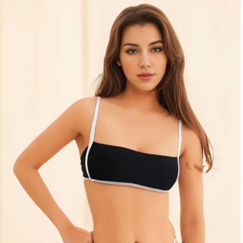 KNOW DREAM Sexy Adjustable Two-Piece Swimsuit Color Block Bikini Unique Personality Design Explosive Fashion for Women