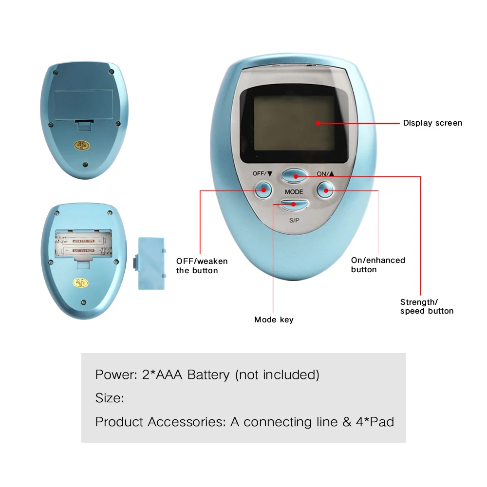 TENS Muscle Stimulator Electronic Pulse Massager 8 Modes EMS Acupuncture Electrical Therapy Physiotherapy Health Care Machine