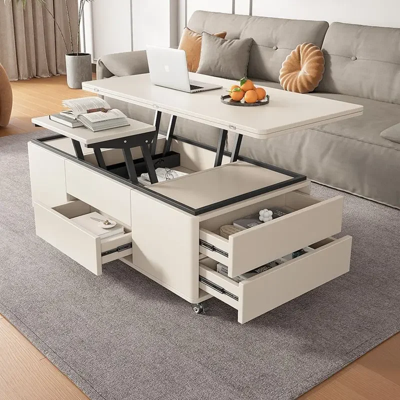 

Multifunctional folding lifting dining table for coffee table Household small-sized dining table Living room Simple storage tabl