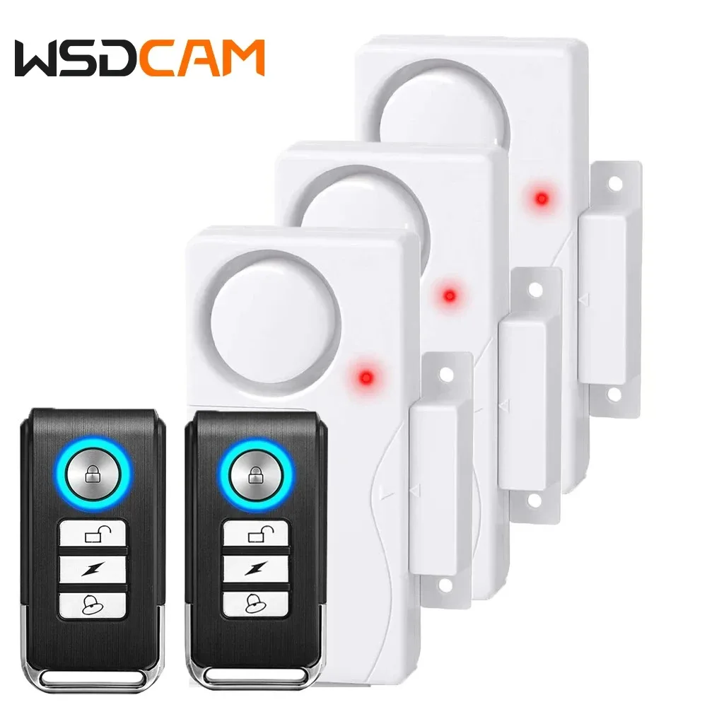 WSDCAM Wireless Door Alarm with Remote Vibration Warning Alarm System Anti Lost Windows Open Alarms Home Security Sensor