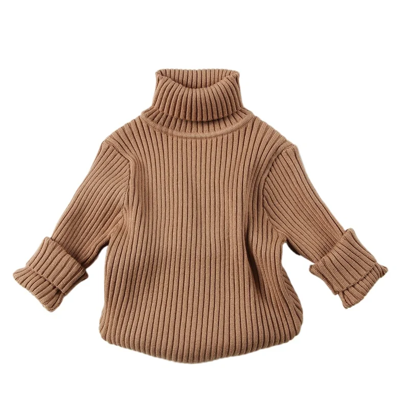 Turtle Neck Toddler Boys Sweaters Girls Pullover Warm Thermal Kids Knit Wear Winter Children's Clothes