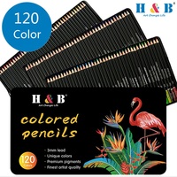 H&B Colores Pencil Set Lapices 색연필 Art School Supplies 72/120 Colors Oil Based Paintbrush Professional Coloring Student Supplies