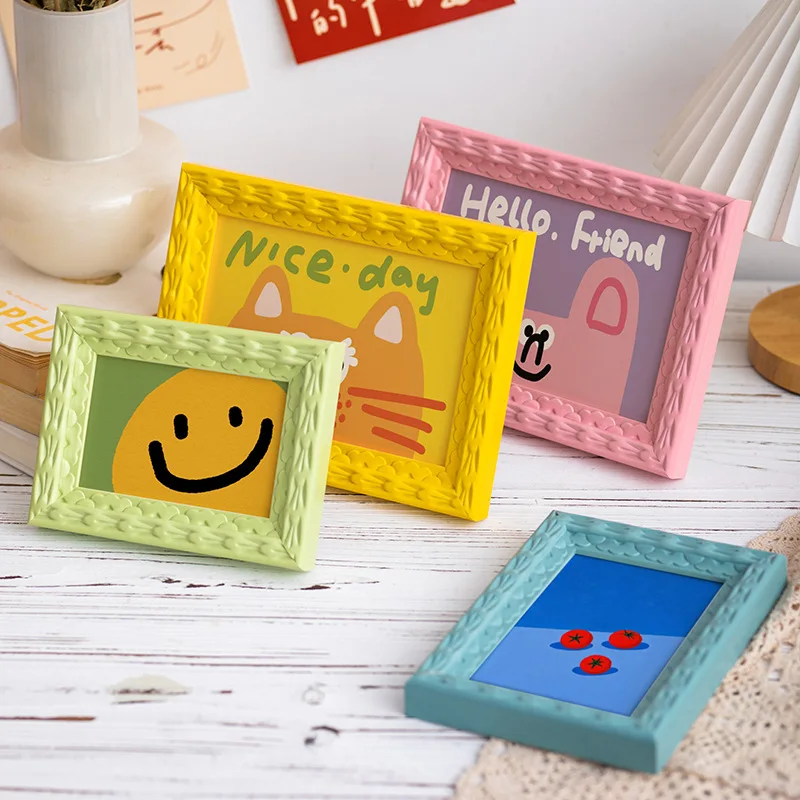 5Inch-A4 Photo Frame Kids Bedroom DIY Decor Frames, Stylish Artwork Display Pink/Blue/Yellow Picture Frame Gifts