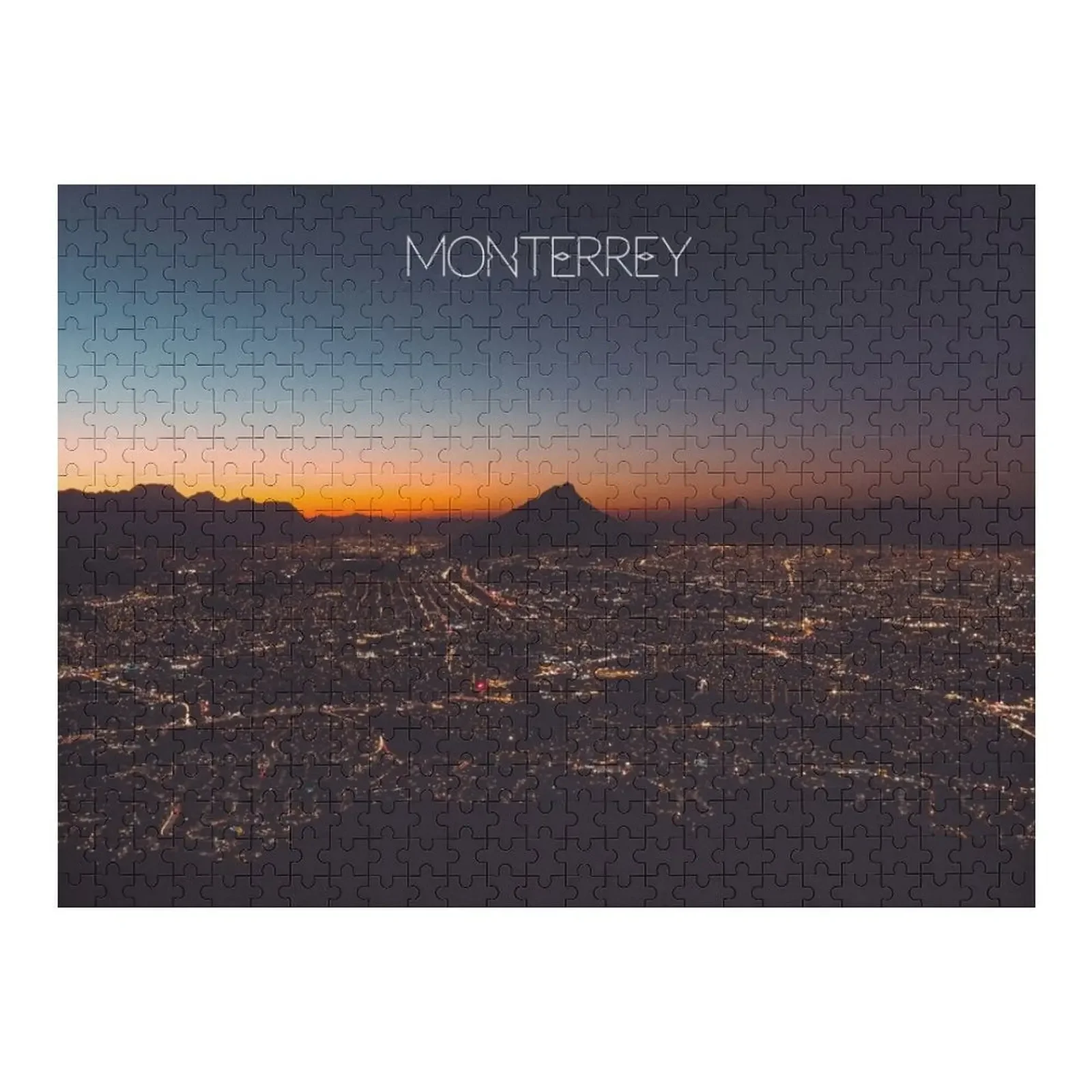 

Monterrey at Night, Nuevo Leon, Mexico Poster Photo Jigsaw Puzzle Photo Personalized Photo Gift Custom Puzzle