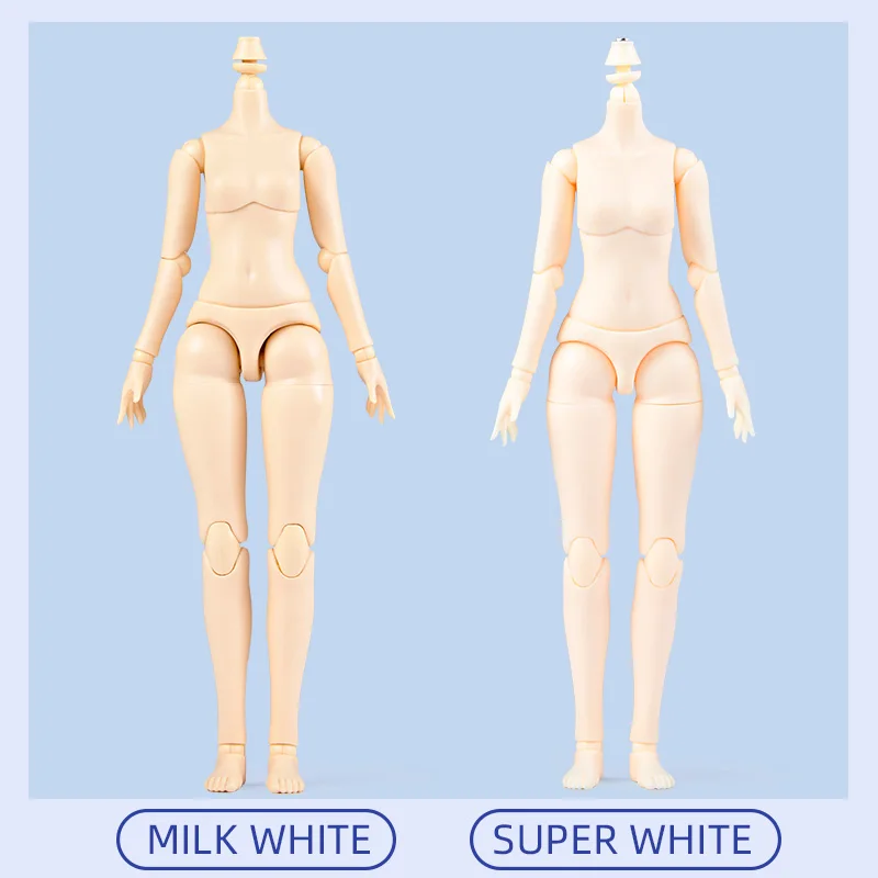 20cm 21cm YMY Body Super White Milk White Girl Body for Ob22, Ob24, Blyth, ICY, DBS, 1/6bjd Doll Head Movable Joint Doll Body