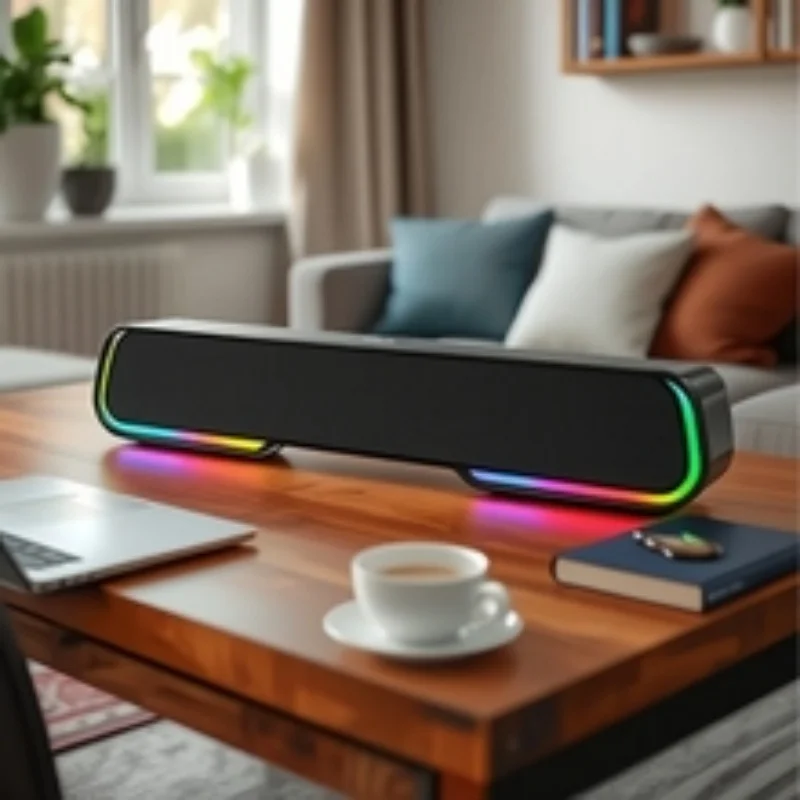 Mini Soundbar Speaker Cool Colorful Atmosphere Light Cinema grade HIFI Sound Effect Collection Broadcast Ultra Long Battery Life