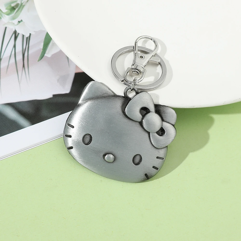 Sanrio Hello Kitty Key Ring, Alloy Material, Vintage Metal Car Key Chain, Pendant, Anime Accessories, Y2K, Things