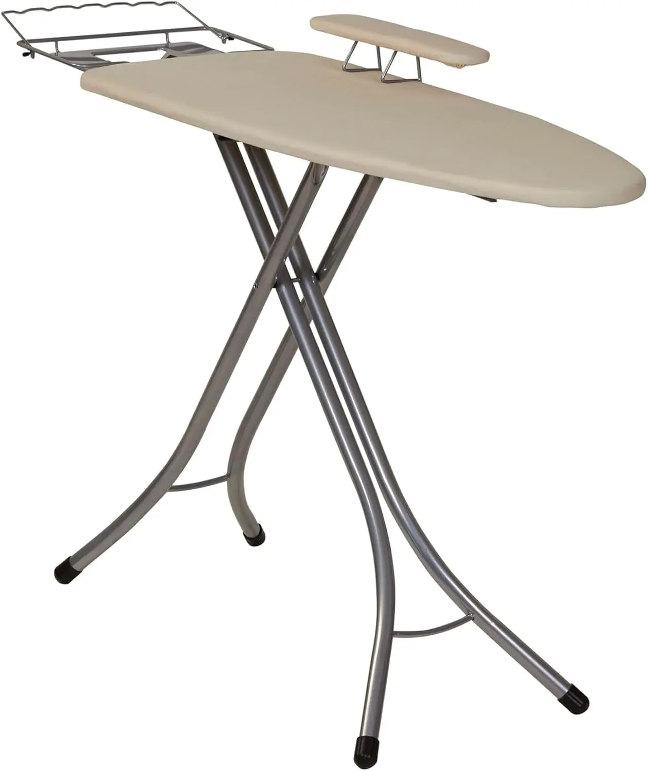 

Wide Mega Ironing Board with Steel Top, Heat-Resistant Pad, Sleeve Board and Hanger Bar for Stable Ironing