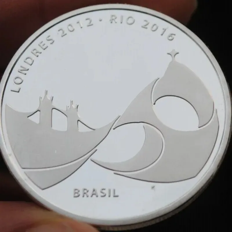 Silver glating Rio London Conference Commemorative Coin torch Badge Medal Souvenir  Arts Gifts Souvenir for collection