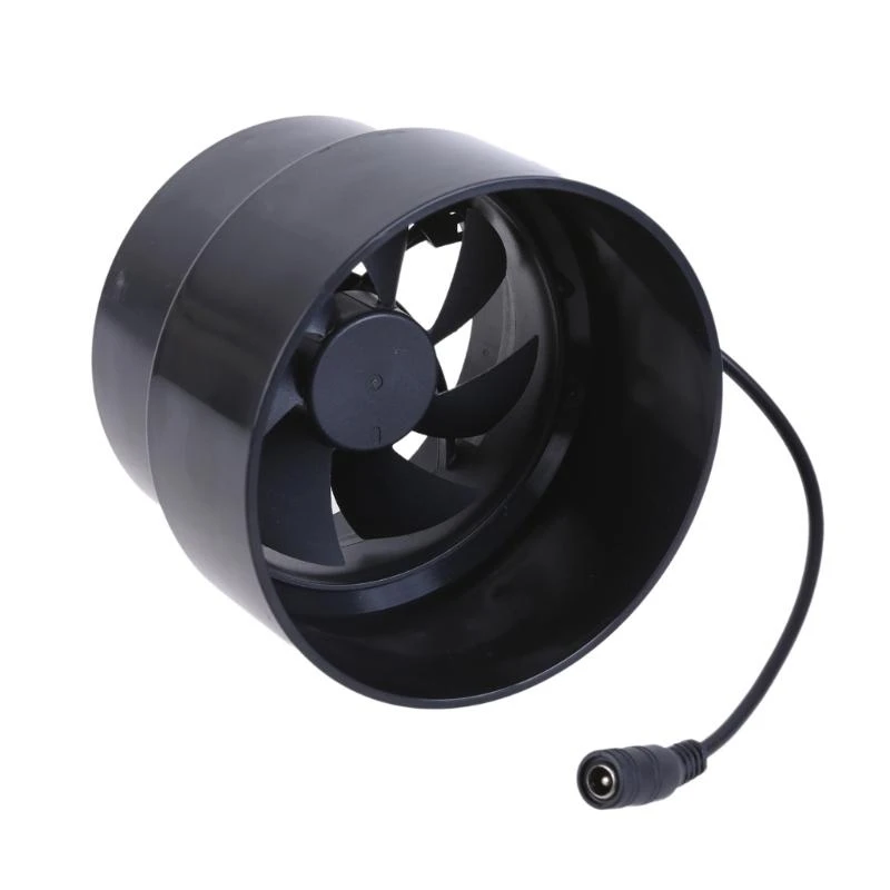 

JU64 Energy Efficient 12V Duct Exhaust Fan 110mm to 100mm Reducer Suitable for Bathroom Kitchen Pet House with 3600RPM Speed