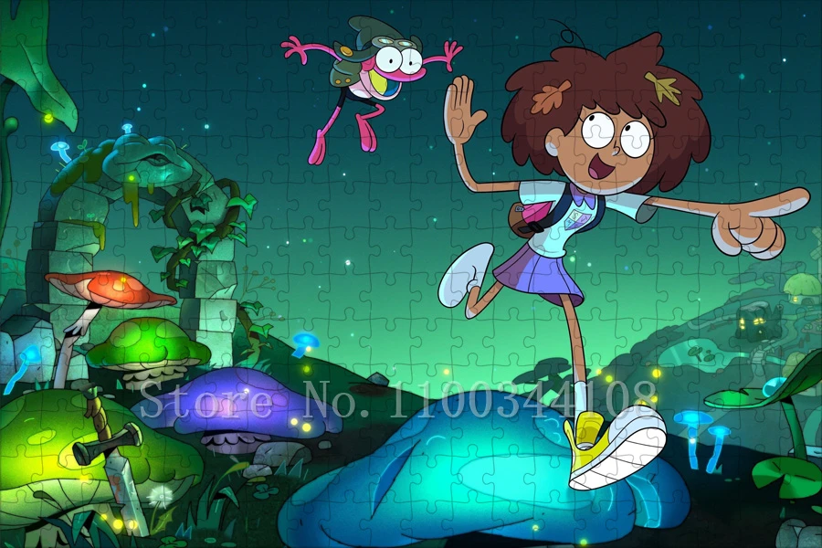 Disney TV Show Amphibia Puzzles for Children Intelligence Education Cartoon Jigsaw Puzzles Parent-Child Interactive Game Toys