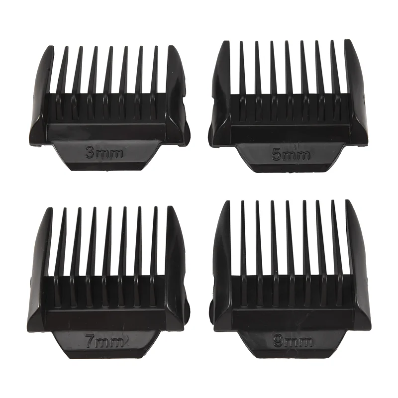 【Popular】4Pcs Limit Comb Replacement Combs Trimmer Head Limit Comb For  Hair Clipper 3Mm 5Mm 7Mm 9Mm,Black