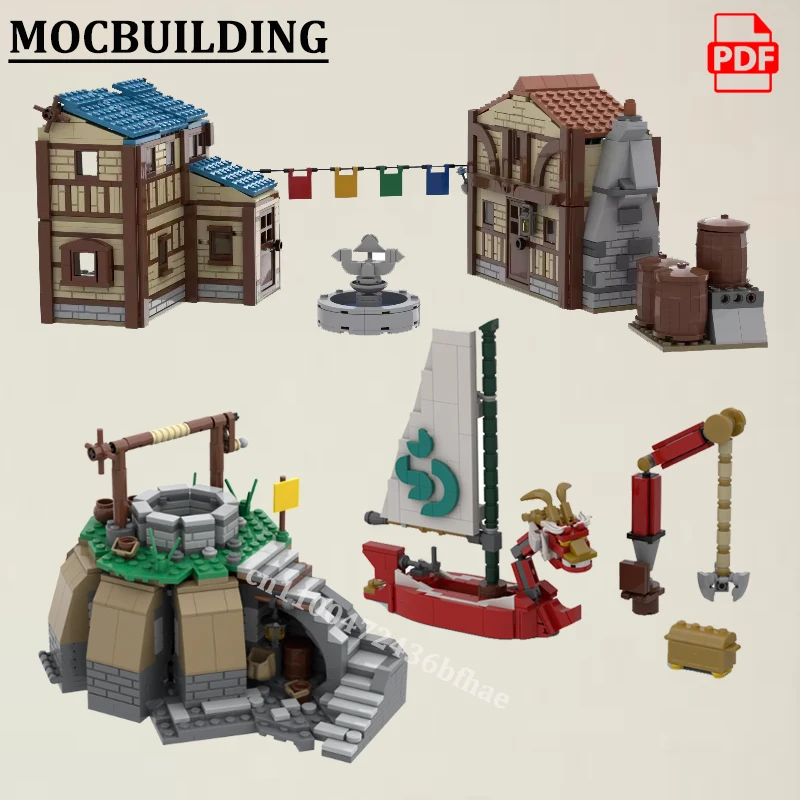 

Модель Castle Town, средневековые здания, город, вид на улицу, левы, лодочные блоки, колодельные блоки, гири, замок, игрушки, подарок