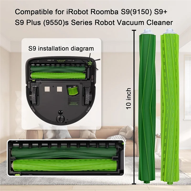 

AEE8-5 Set Rubber Roller Brush Replacement Parts For Irobot Roomba S9 (9150) S9+ S9 Plus (9550) S Series Vacuum Cleaner