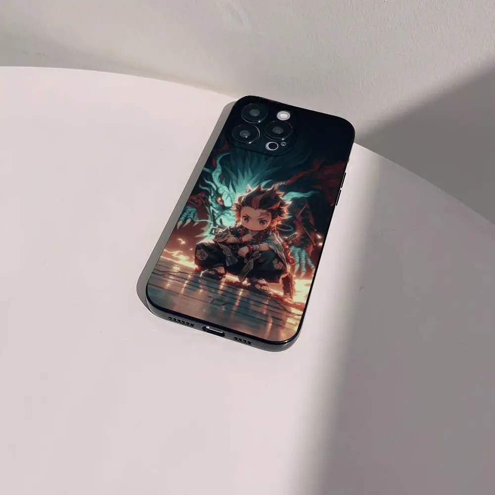 Anime Demon Slayer Cute Mobile Phone Cases for iPhone 15 14 13 Pro Max 11 12 Mini X Xs XR Se 2022 Silicone Soft Shell