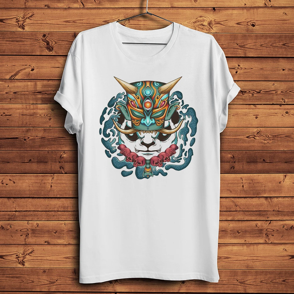 China Mysterious Sanxingdui Ruins Bronze Mask Panda Funny Artistic TShirt Men Short sleeve Casual T Shirt Streetwear Unisex Tee