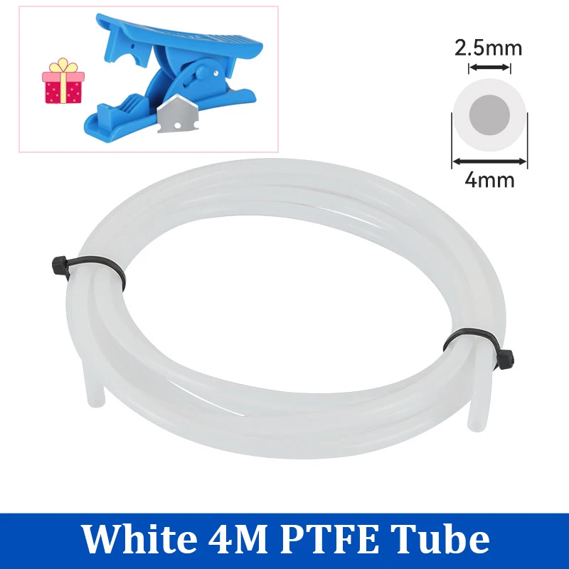 Für Bambu Lab Ptfe Rohr 2,5mm 4mm P1S P1P AMS A1 Mini 3D Drucker Teflonto Rohr X1C Bambulab Ptfe Stecker Weiß Grau AMS LITE