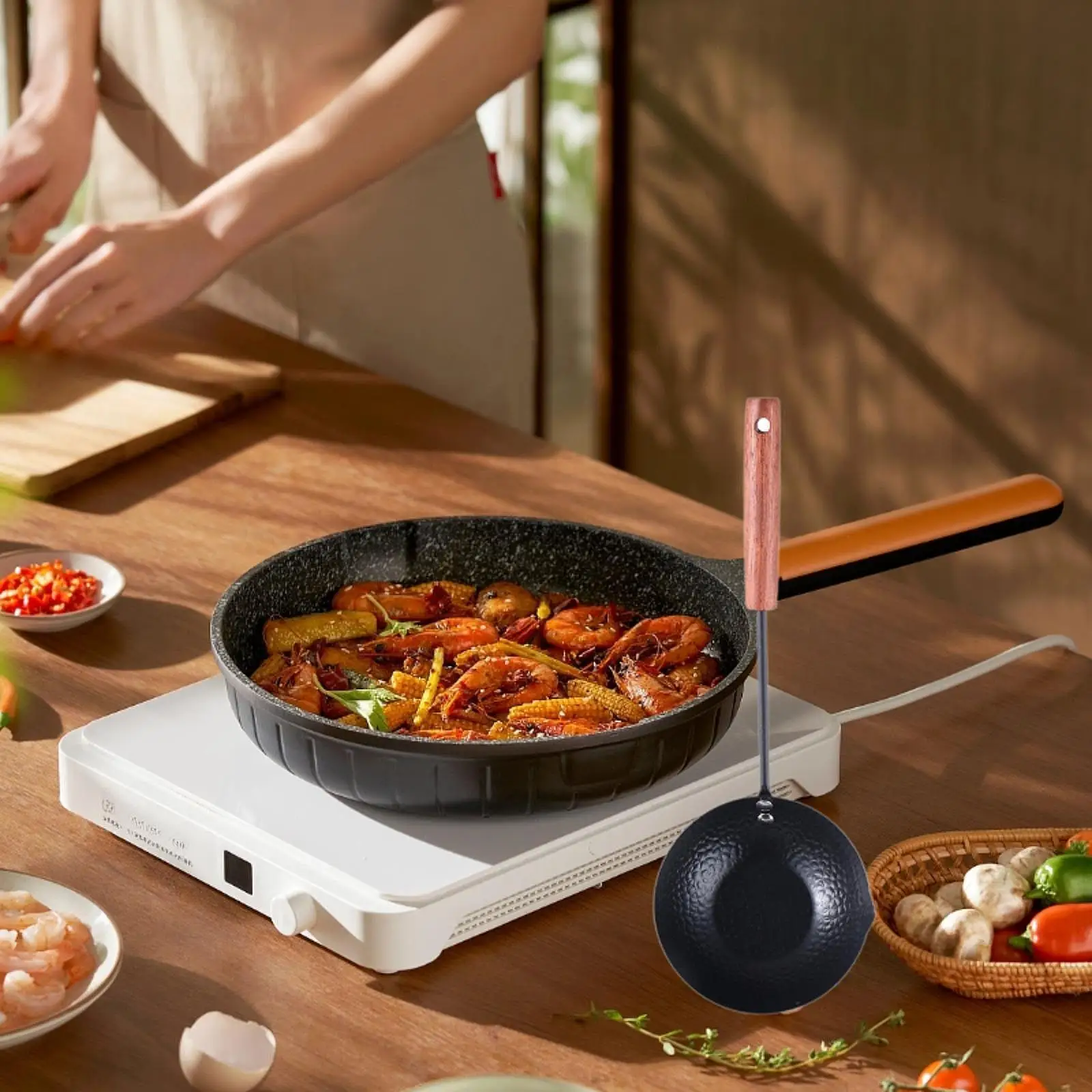 Small Frying Pan Round Nonstick Saucepan for Restaurant Camping Cooking Tool