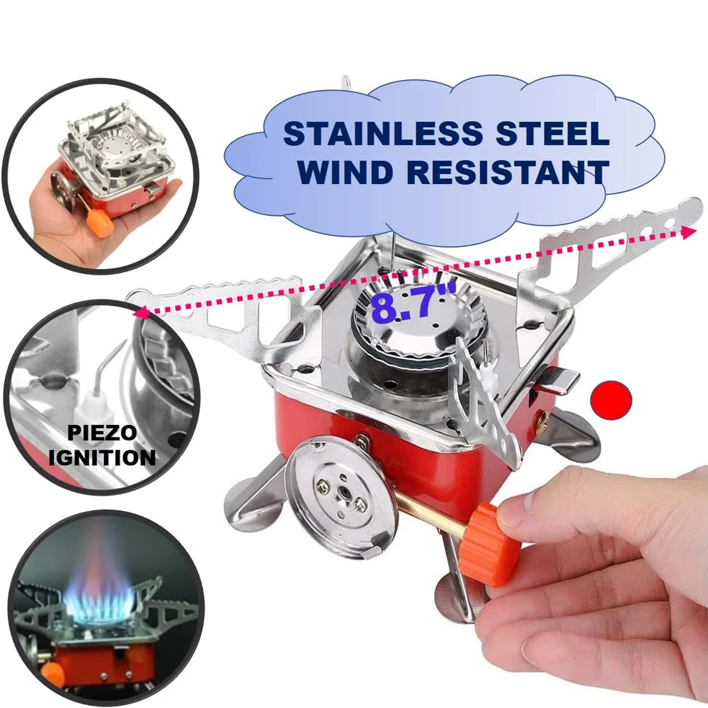 Portable Burner Camping Foldable Windproof Outdoor Gas Tank Stove for Backpacking Camping Hiking Picnic BBQ Cooking Equipment view 4