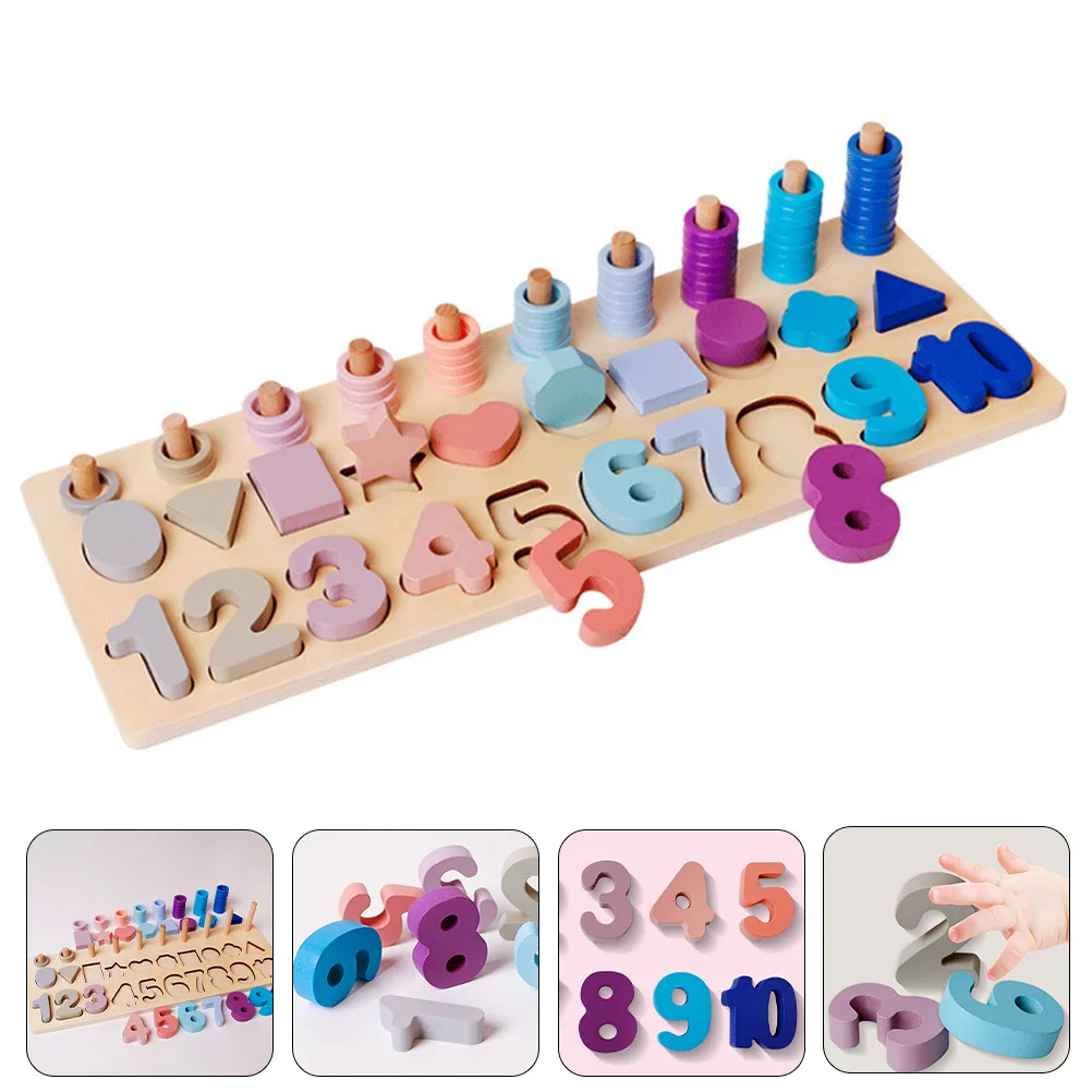 

1Set Digital Shape Counting Board Montessori Wooden Puzzle Educational Game for Toddler Early Learning Cognitive Development