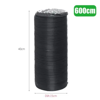 150 mm flexibler 6 m doppelter Kanalschlauch aus Aluminiumfolie für Inline-Kanalventilator, Ventilator, Lüftungsrohr, Luftauslassabsaugung