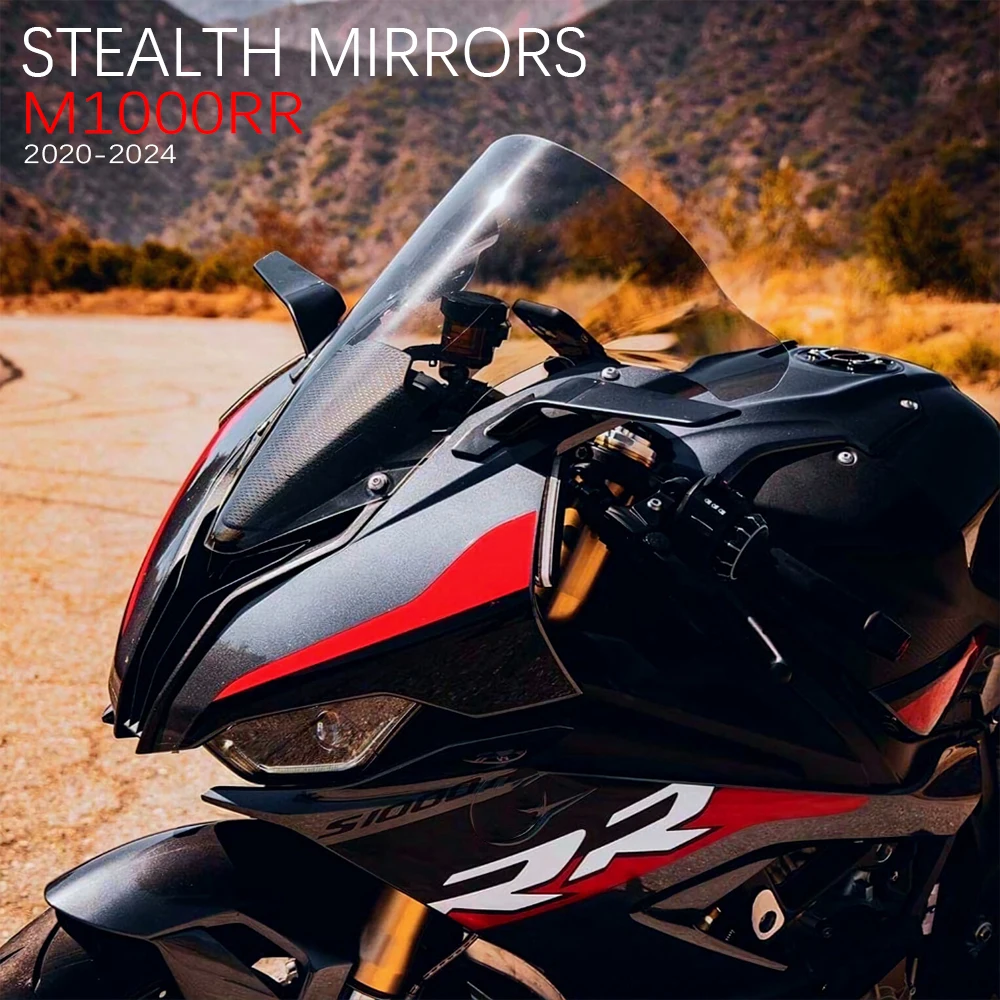 

for BMW M1000RR 2020-2024 Stealth Mirrors Rearview Mirror Stealth Sport Winglet Mirror Kits Adjustable Stealth Mirrors