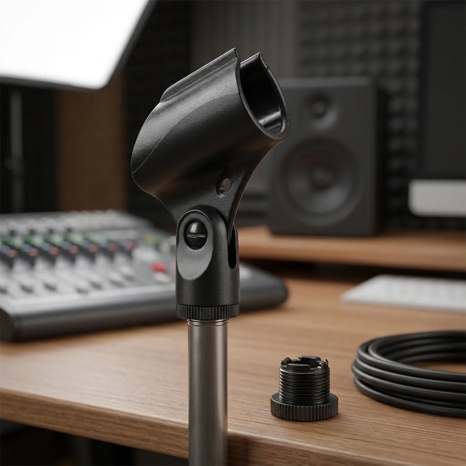 New Microphone Clip Mic With Adapter With Adapter Black For Handheld For Handheld Wireless Microphone Clip New