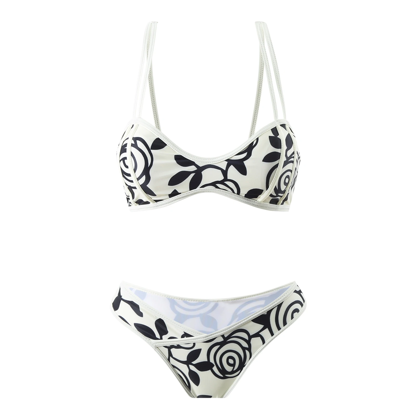 Two-Piece Bikini Sexy Push Up Swimsuit Backless Beach Wear For Women Floral Print Swimwear Set Female Bikinis Summer
