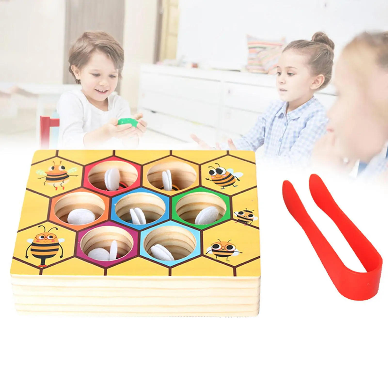 Color Sorting Toys Bee Trap Color Matching Game Educational Learning Toy Teaching Aids for Ages 3 Boys Girls Preschool Classroom